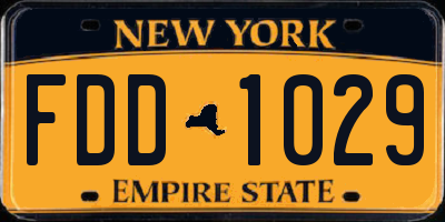 NY license plate FDD1029