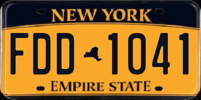 NY license plate FDD1041
