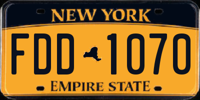 NY license plate FDD1070