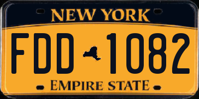 NY license plate FDD1082