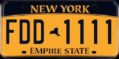 NY license plate FDD1111