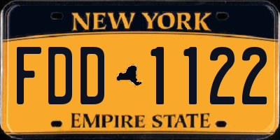 NY license plate FDD1122