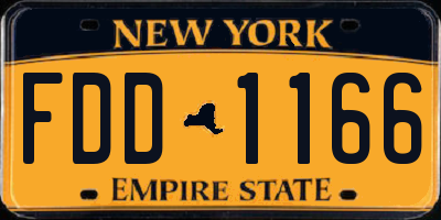 NY license plate FDD1166