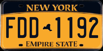 NY license plate FDD1192