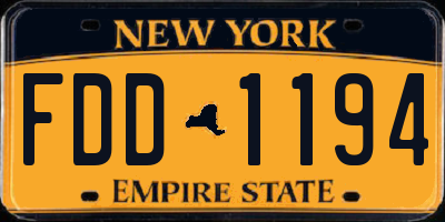 NY license plate FDD1194