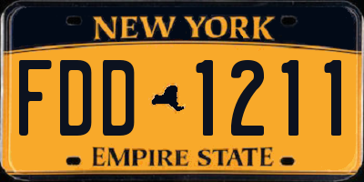 NY license plate FDD1211