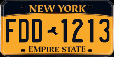 NY license plate FDD1213