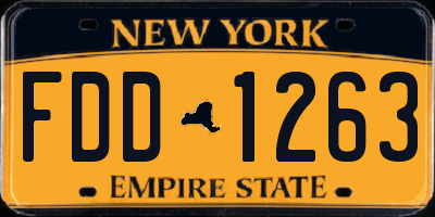 NY license plate FDD1263
