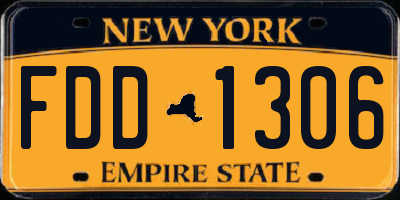 NY license plate FDD1306