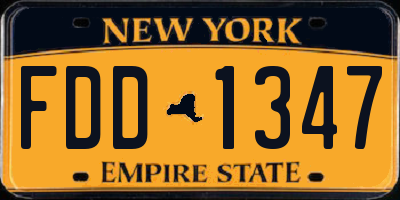 NY license plate FDD1347