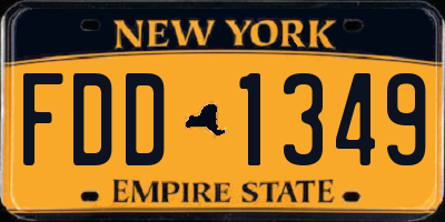 NY license plate FDD1349