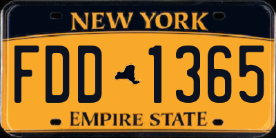 NY license plate FDD1365