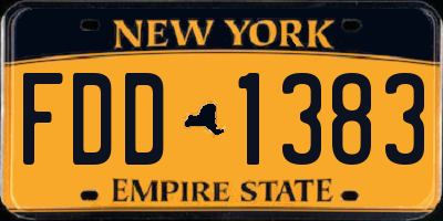 NY license plate FDD1383