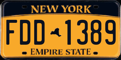 NY license plate FDD1389