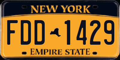 NY license plate FDD1429