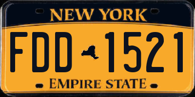 NY license plate FDD1521