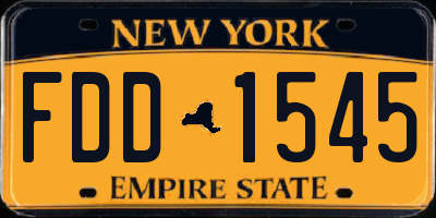NY license plate FDD1545