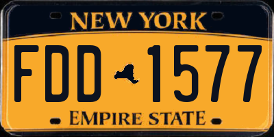 NY license plate FDD1577