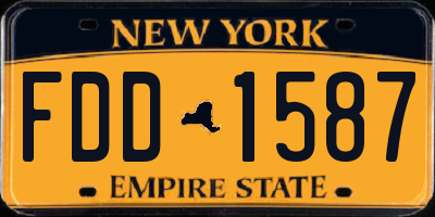 NY license plate FDD1587