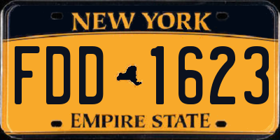 NY license plate FDD1623