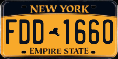 NY license plate FDD1660