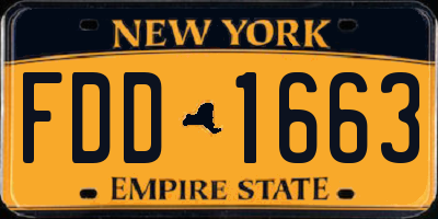 NY license plate FDD1663