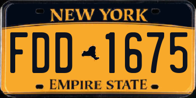 NY license plate FDD1675