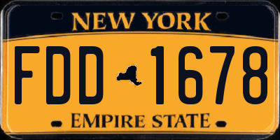 NY license plate FDD1678