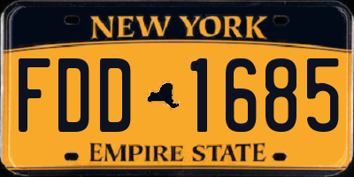 NY license plate FDD1685
