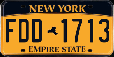 NY license plate FDD1713