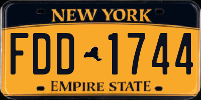 NY license plate FDD1744
