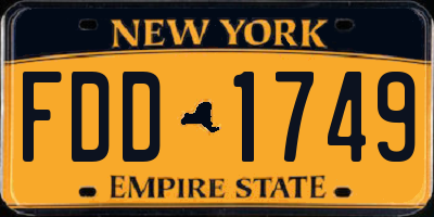 NY license plate FDD1749