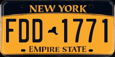 NY license plate FDD1771