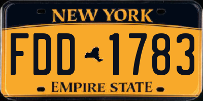 NY license plate FDD1783