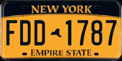 NY license plate FDD1787