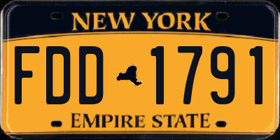 NY license plate FDD1791