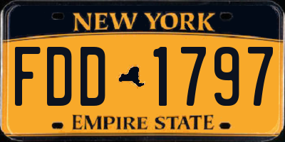 NY license plate FDD1797