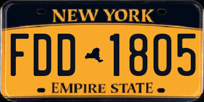 NY license plate FDD1805