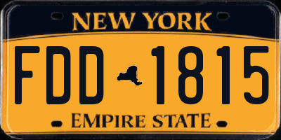 NY license plate FDD1815