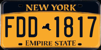 NY license plate FDD1817