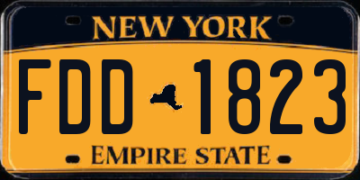 NY license plate FDD1823