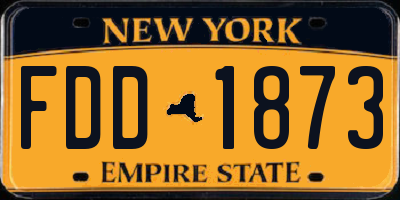 NY license plate FDD1873