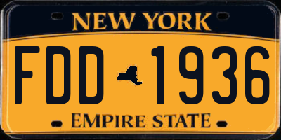 NY license plate FDD1936