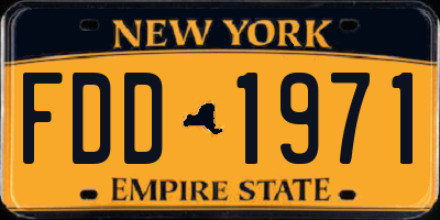 NY license plate FDD1971