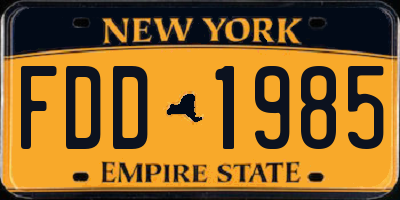 NY license plate FDD1985