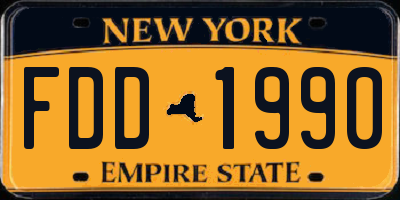 NY license plate FDD1990