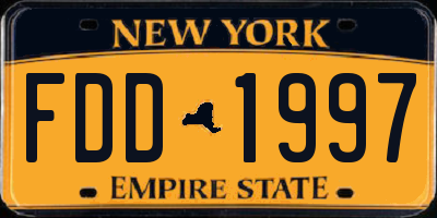 NY license plate FDD1997