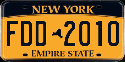 NY license plate FDD2010