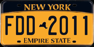 NY license plate FDD2011