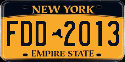 NY license plate FDD2013